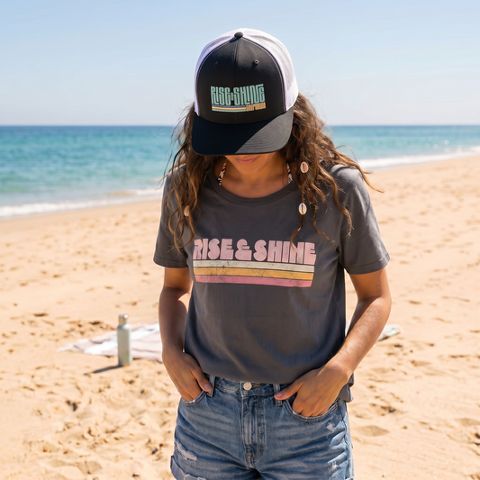 Garment-Dyed T-Shirt – Rise + Shine Anthracite & Deep Teal