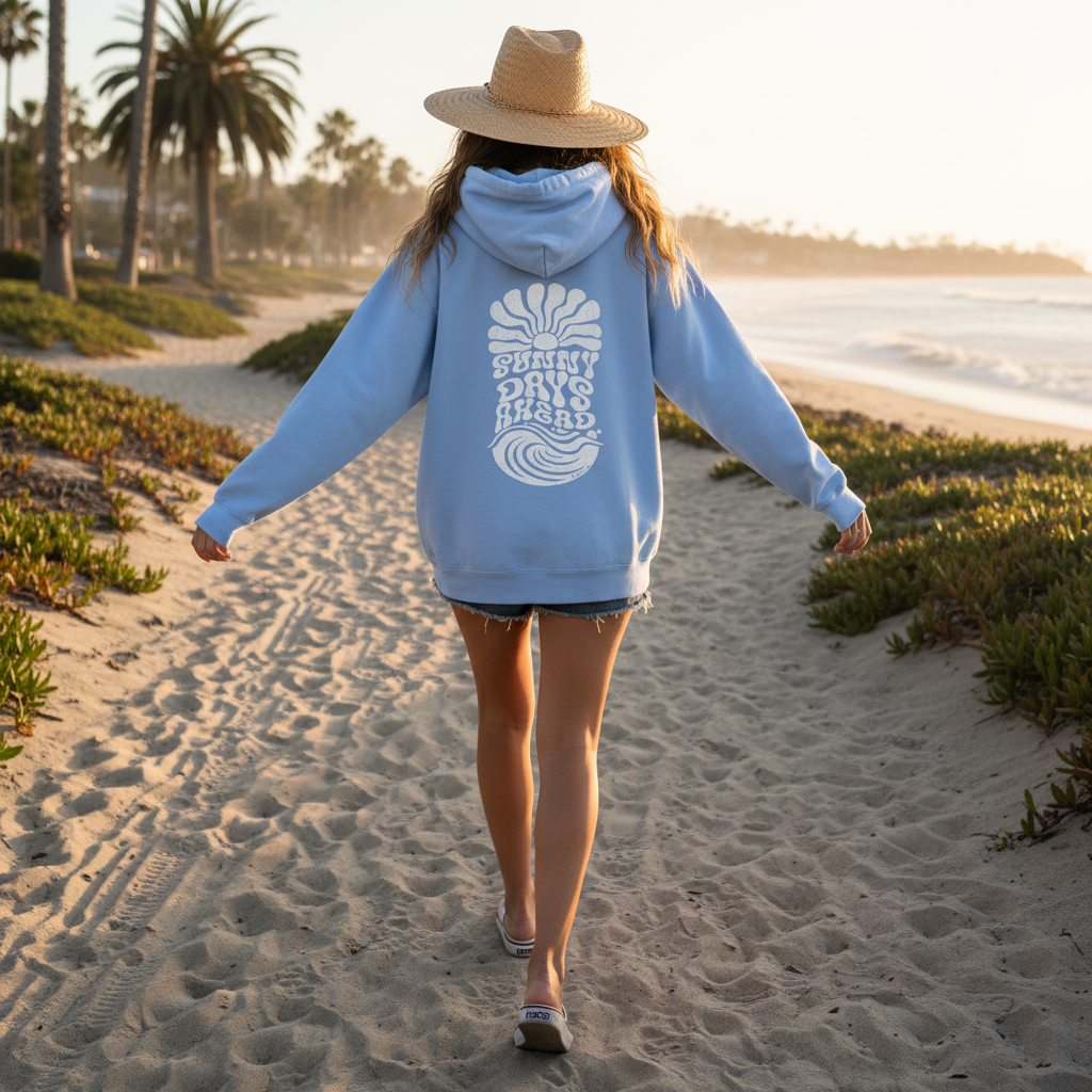 Premium Beach Hoodie - Carolina Blue