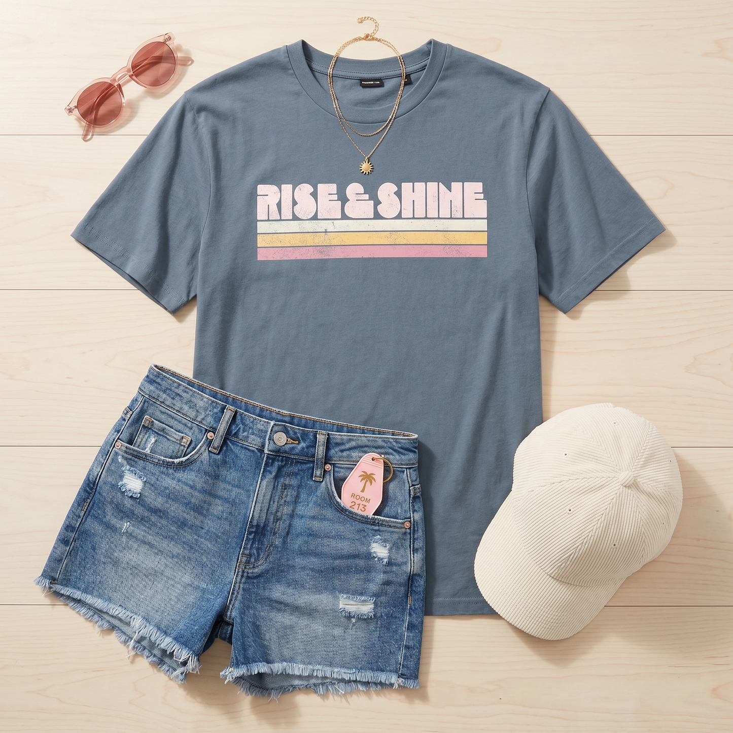Garment-Dyed T-Shirt – Rise + Shine Anthracite & Deep Teal