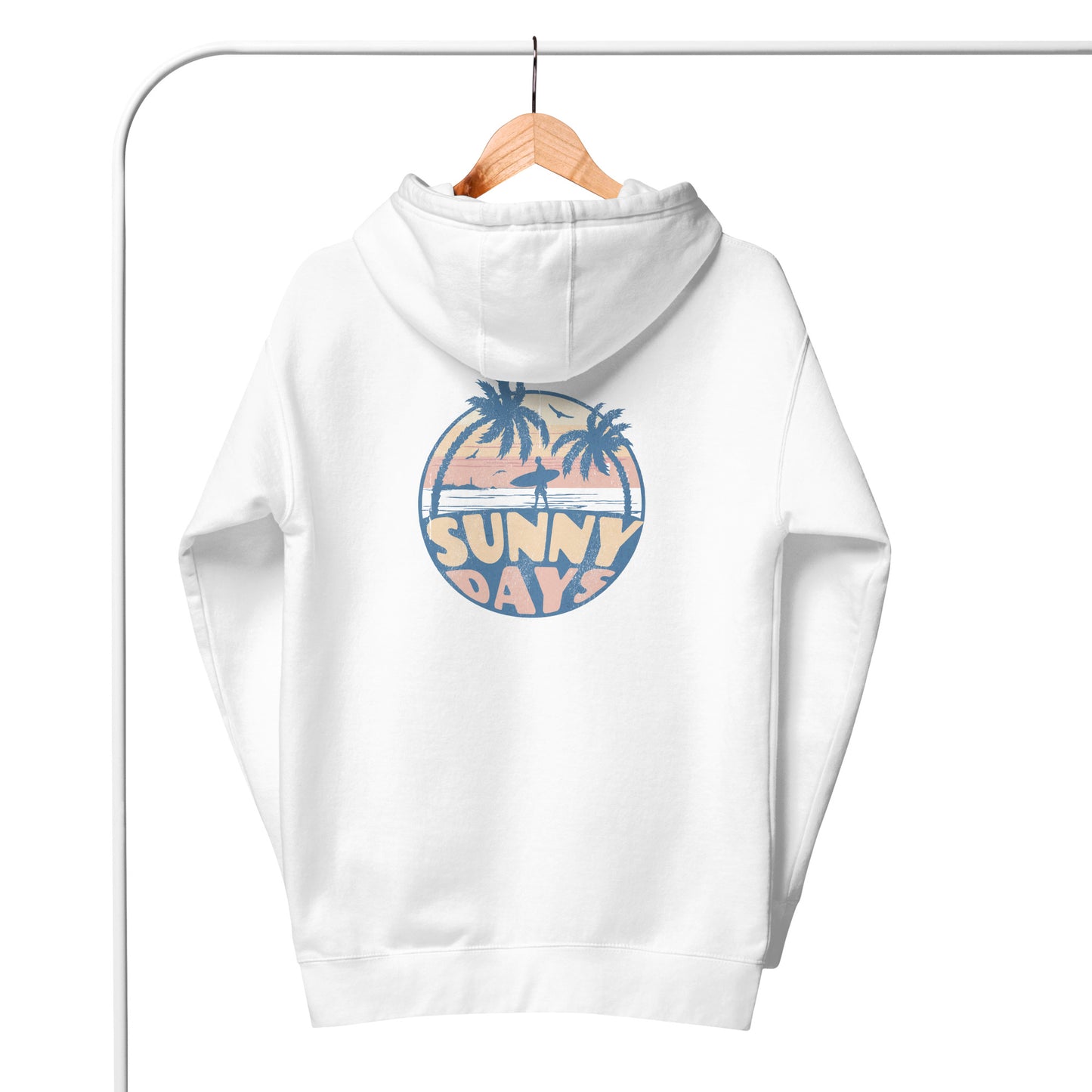 Sunny Days Surfer Series Hoodie in White.