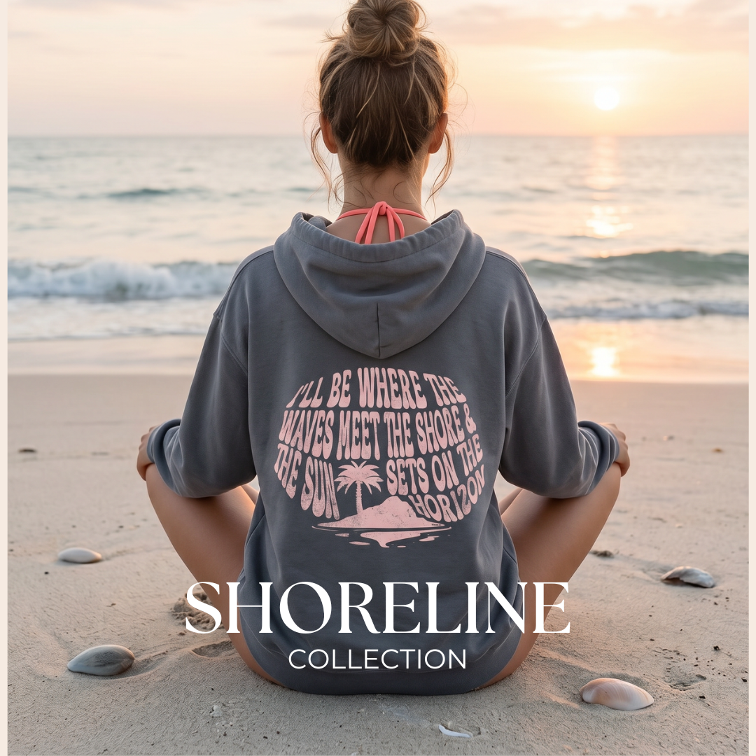 Garment-dyed hoodie - Shoreline, Denim