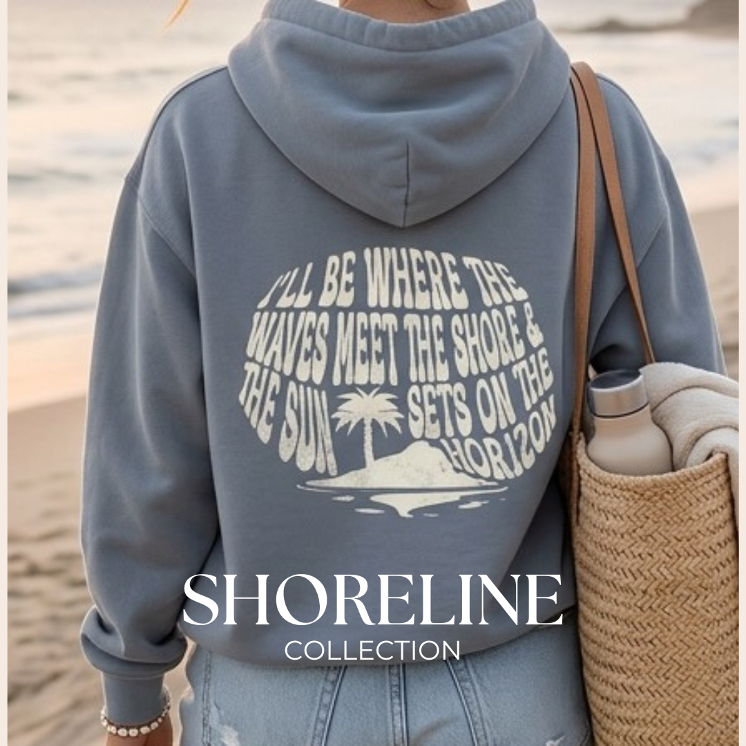 Garment-dyed hoodie - Shoreline, Blue Jean