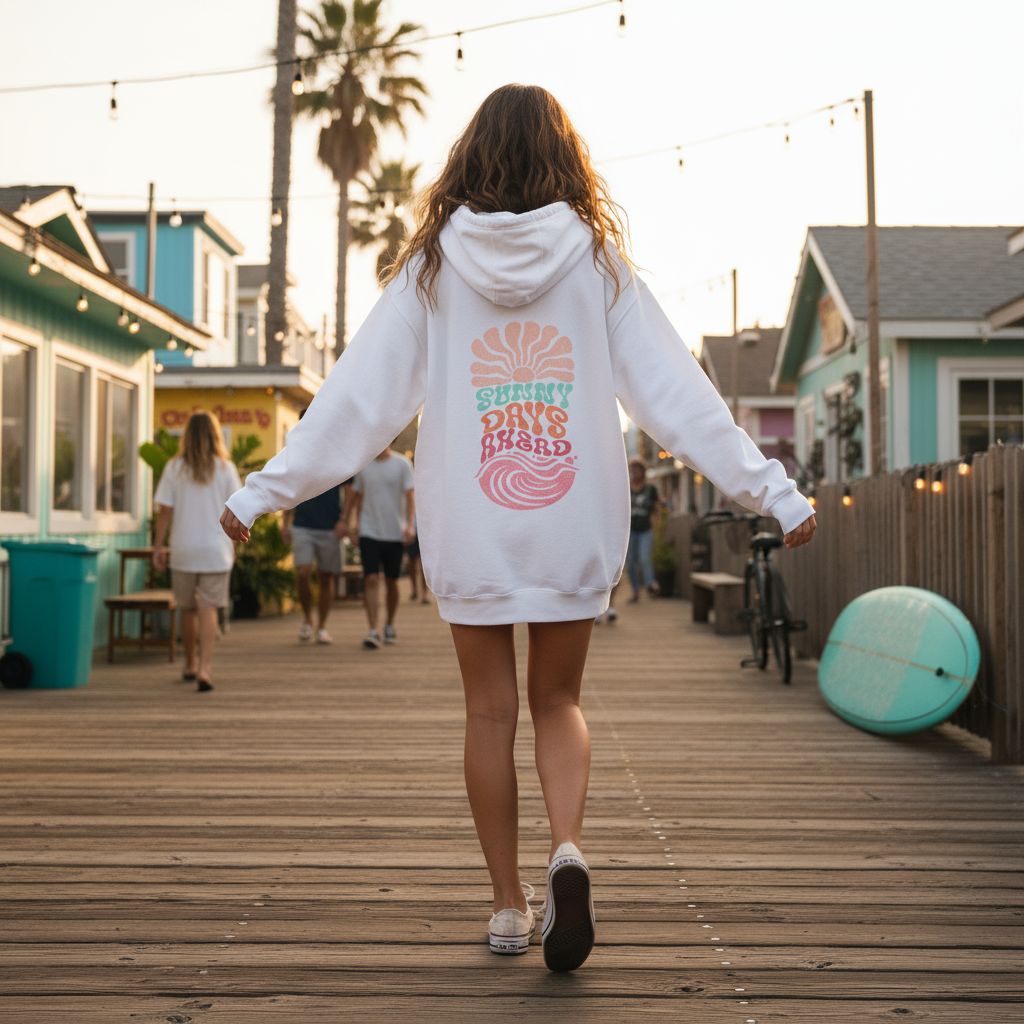 Sunny Days Ahead - Sorbet, Zipped Hoodie