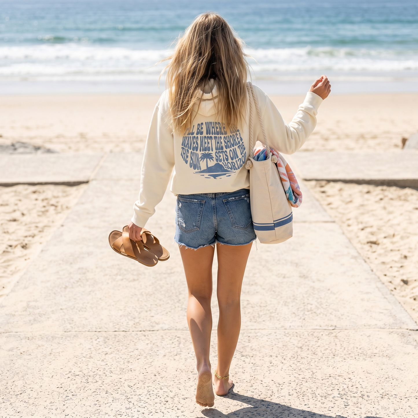 Unisex Zip Hoodie – Shoreline Cream/Natural
