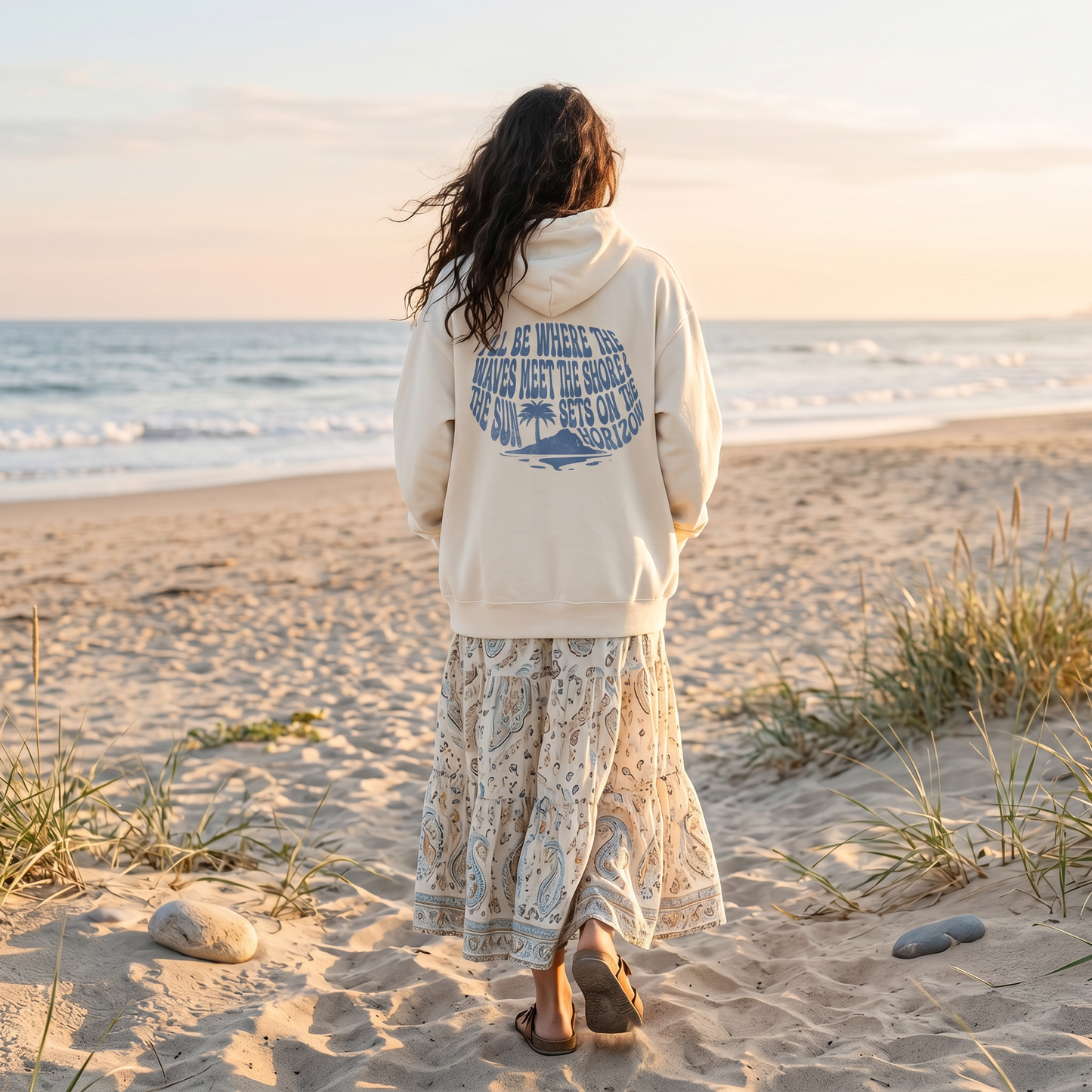 Unisex Zip Hoodie – Shoreline Cream/Natural