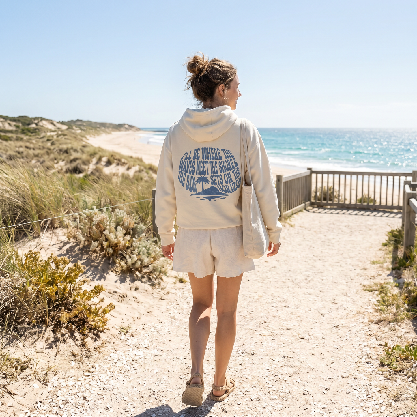Unisex Zip Hoodie – Shoreline Cream/Natural