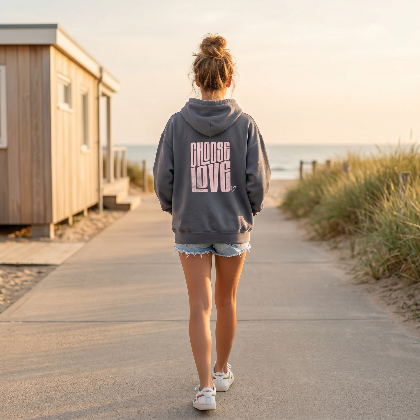 Choose Love Double-Sided Garment-Dyed Hoodie