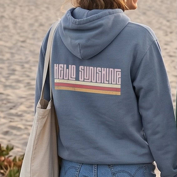 Garment-Dyed Beach Hoodie – Hello Sunshine Blue Jean