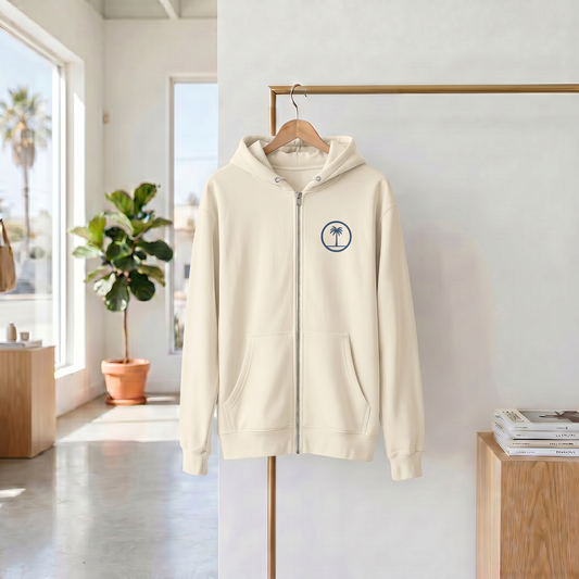 Shoreline Zip Hoodie – Vintage Washed Unisex