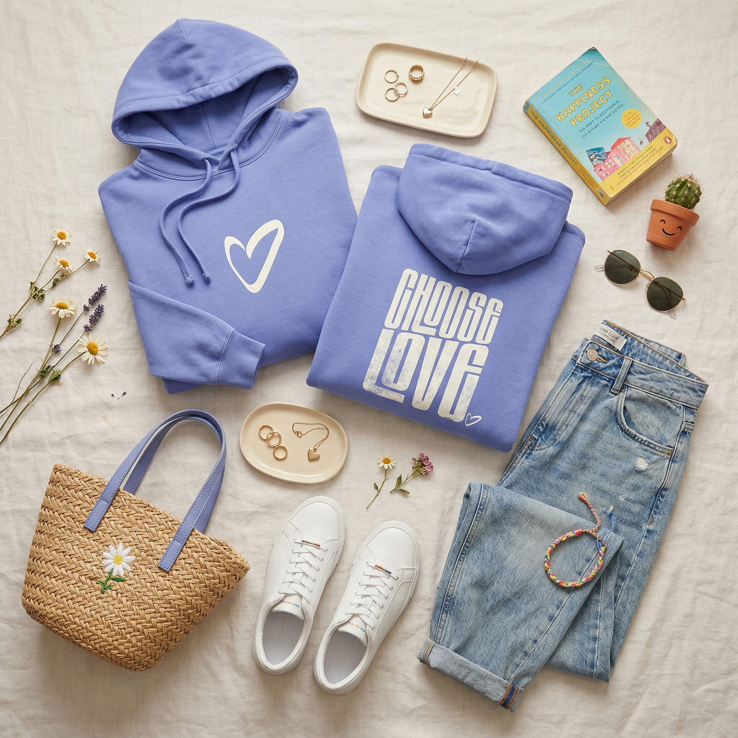 Choose Love Double-Sided Garment-Dyed Hoodie