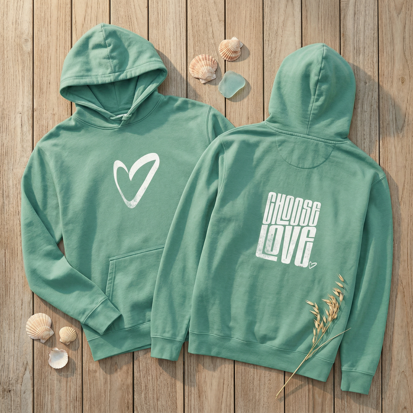 Choose Love Double-Sided Garment-Dyed Hoodie