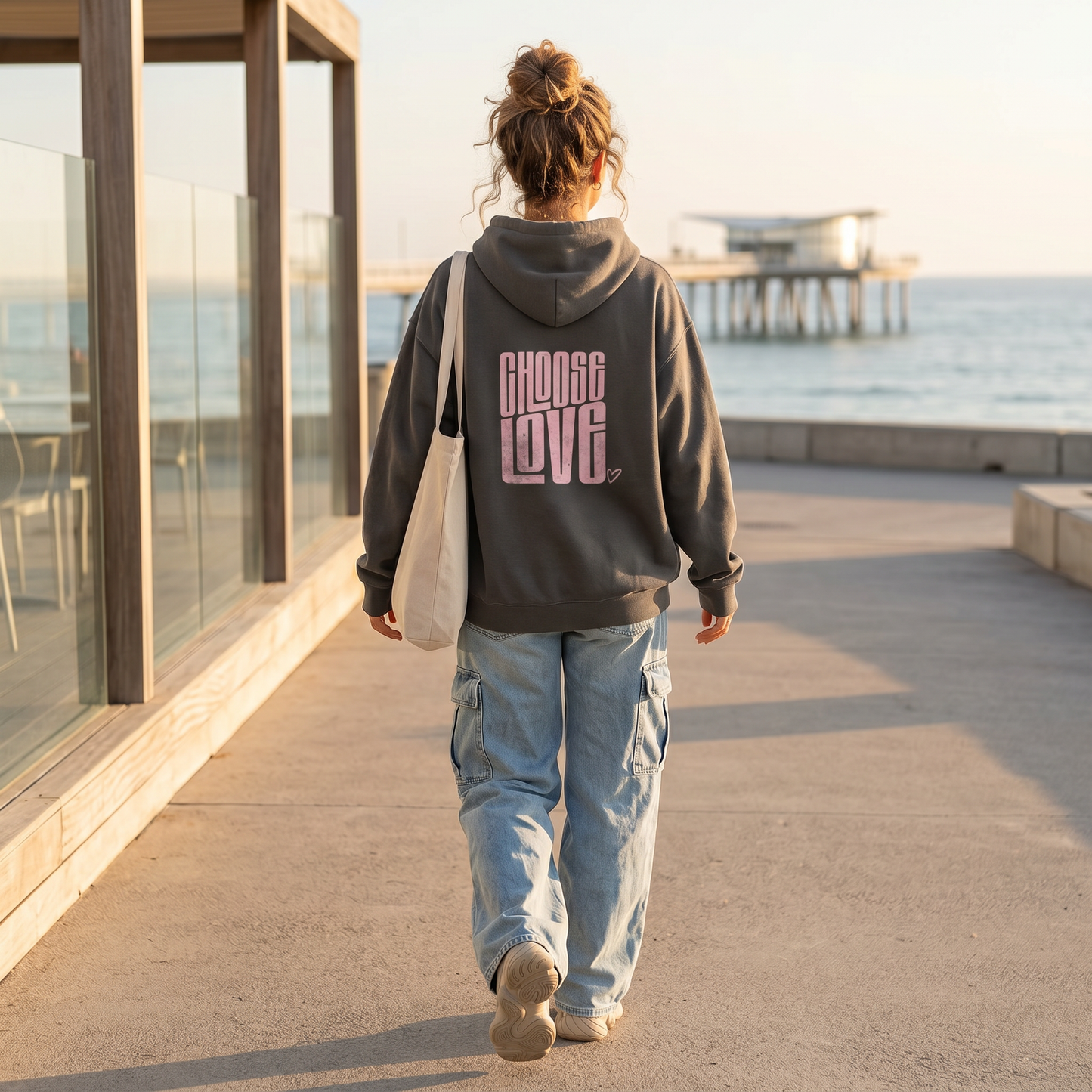 Choose Love Double-Sided Garment-Dyed Hoodie