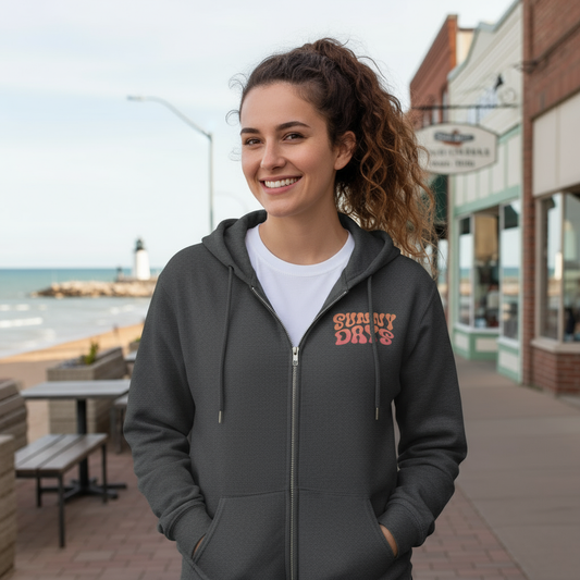 Sunny Days Ahead - Sorbet, Zipped Hoodie
