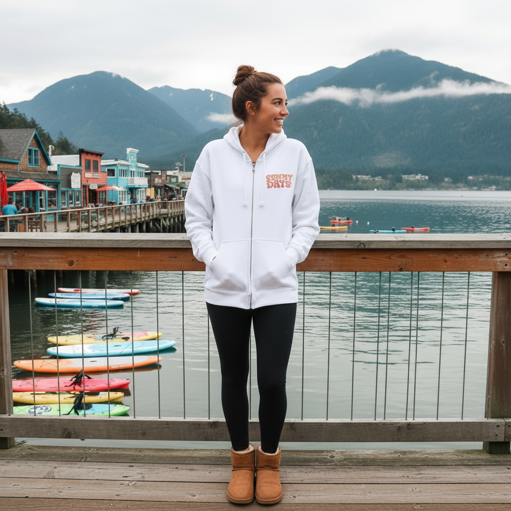Sunny Days Ahead - Sorbet, Zipped Hoodie