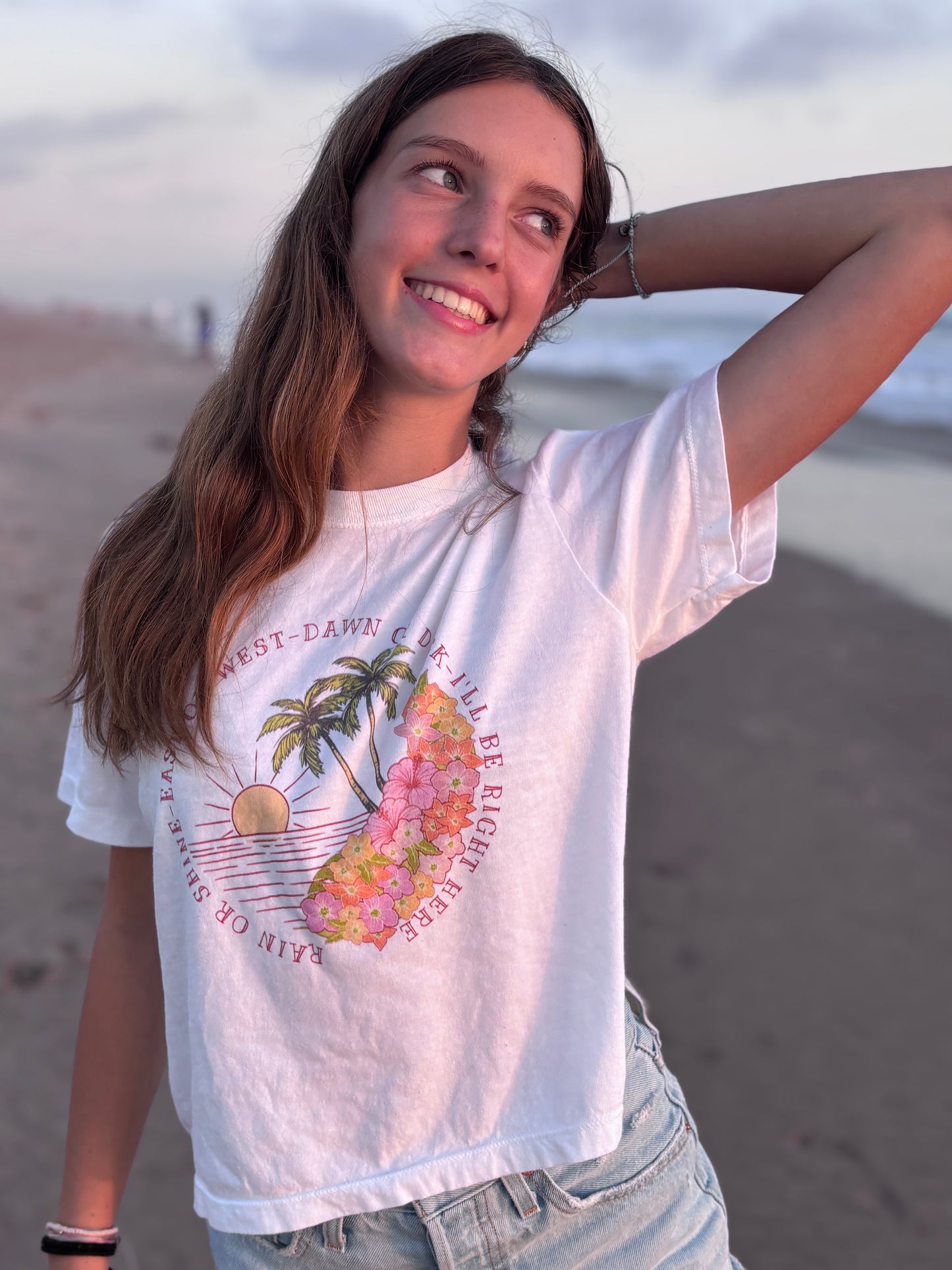 I'll Be Right Here Boxy Tee - Sunset Colors