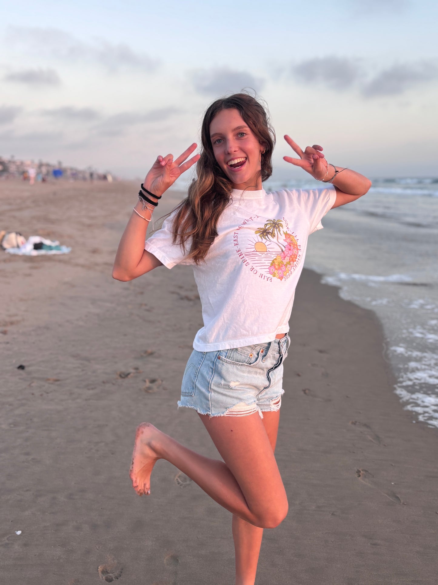 I'll Be Right Here Boxy Tee - Sunset Colors