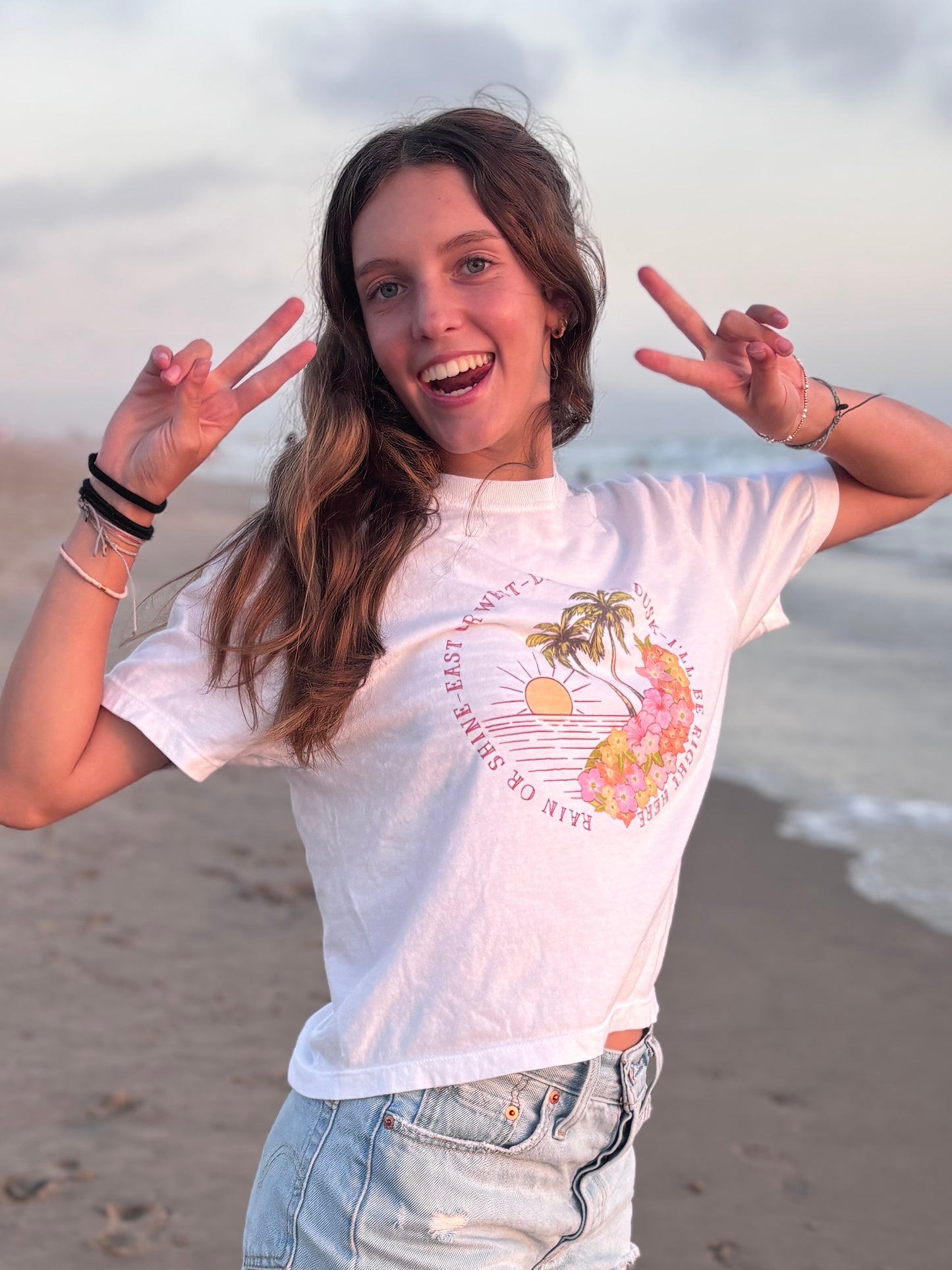 I'll Be Right Here Boxy Tee - Sunset Colors