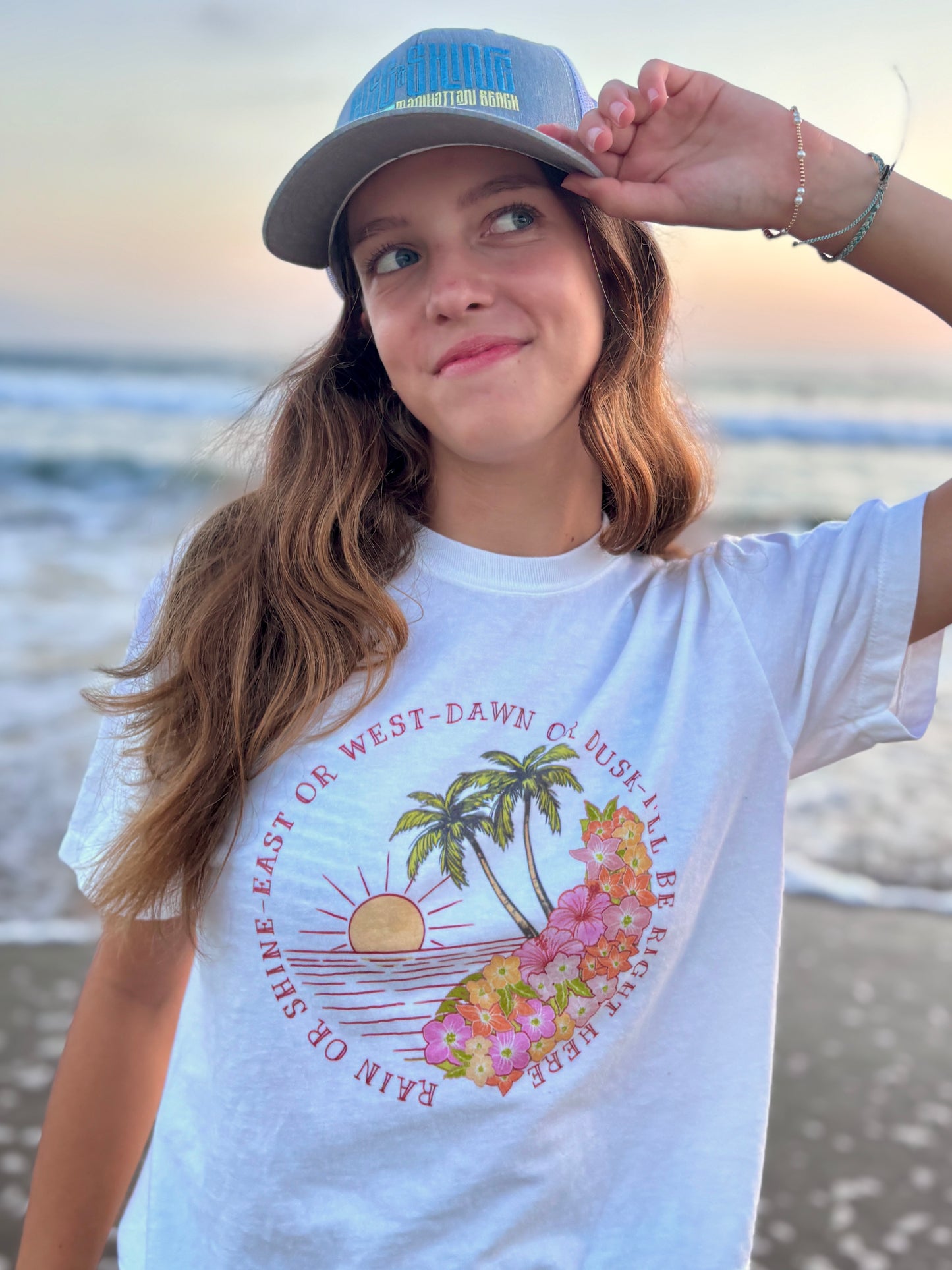 I'll Be Right Here Boxy Tee - Sunset Colors