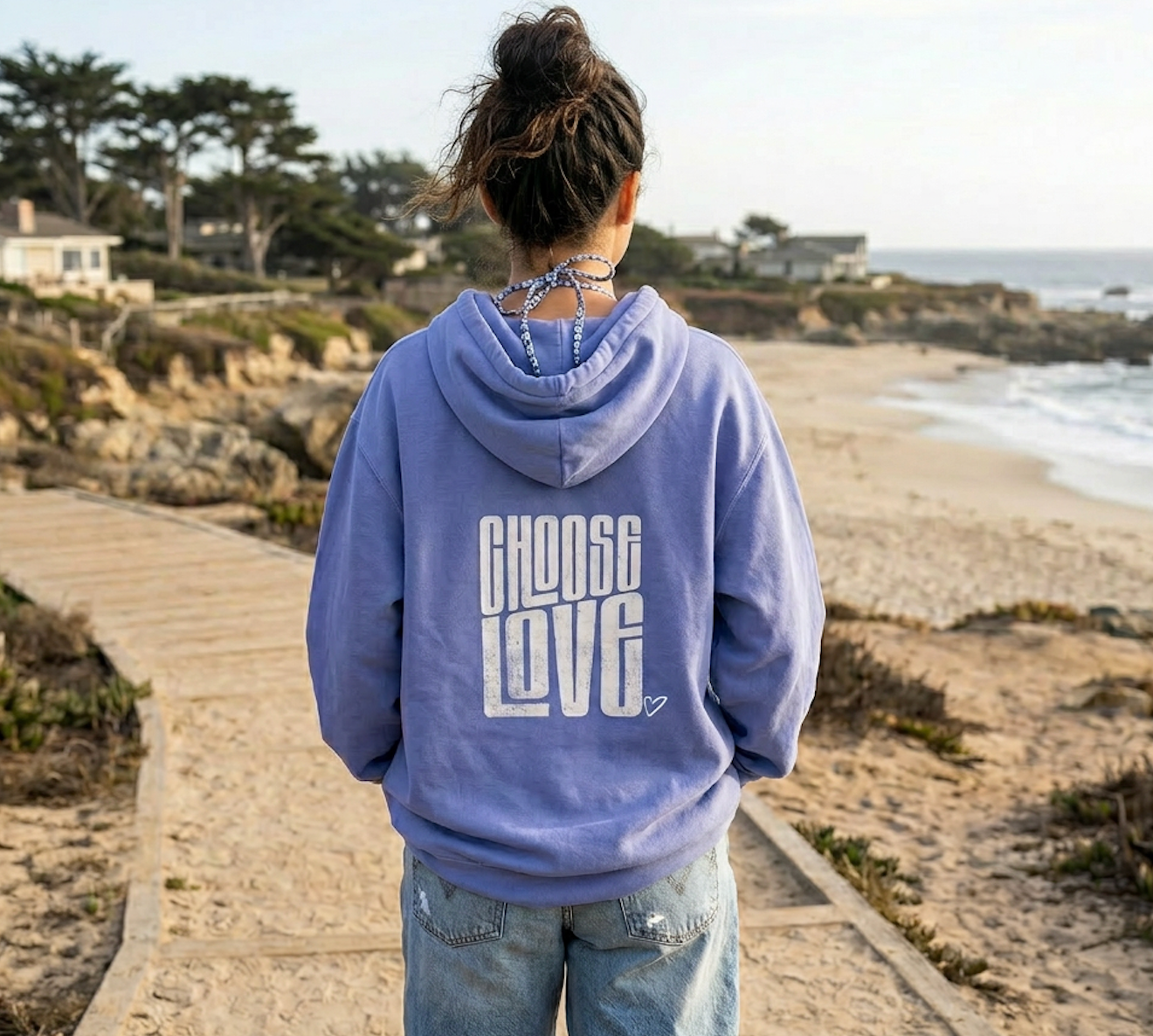 Choose Love Double-Sided Garment-Dyed Hoodie