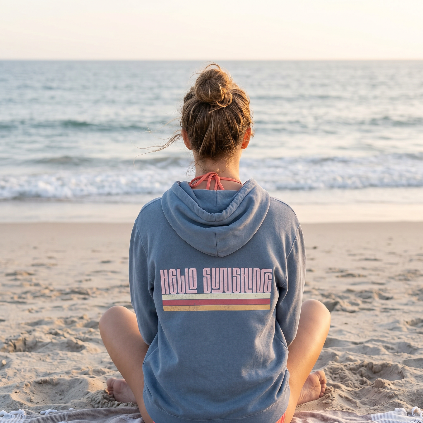 Garment-Dyed Beach Hoodie – Hello Sunshine Blue Jean