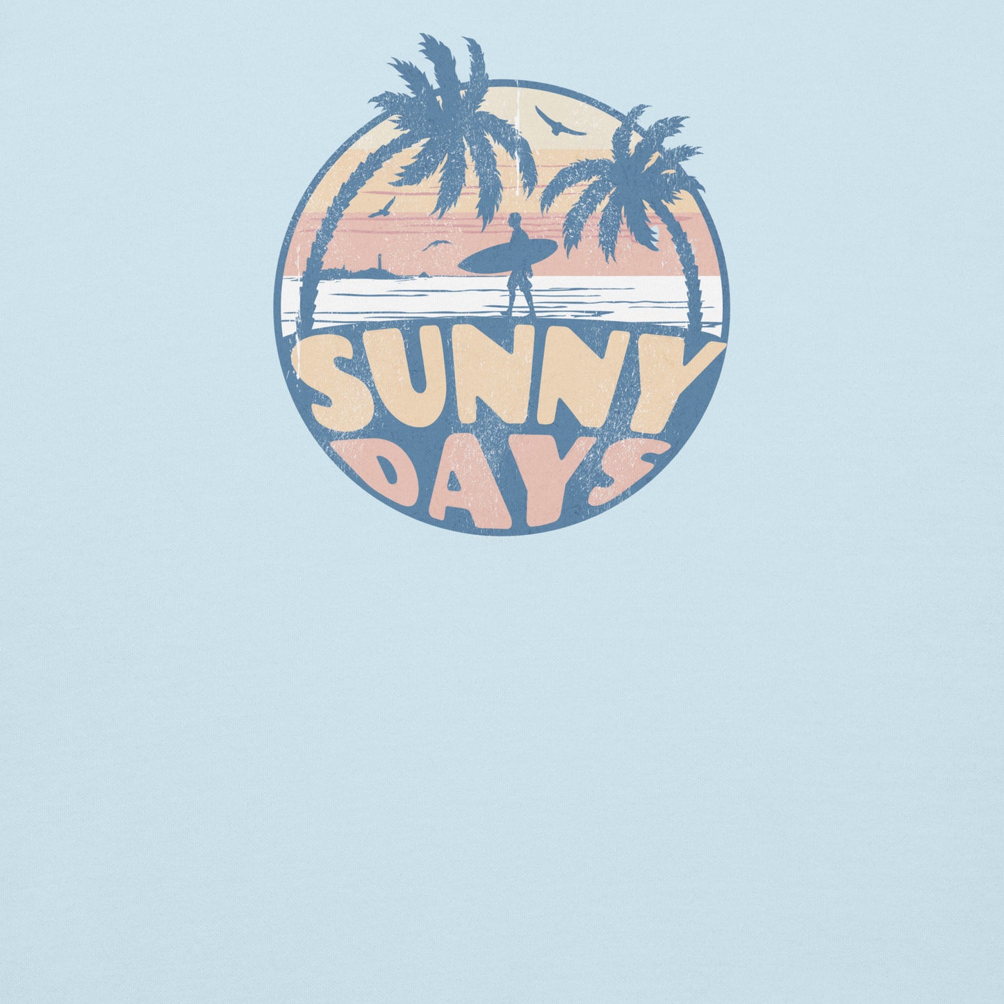 Sunny Days Surfer Series Hoodie in the color "Sky Blue" product mockup
