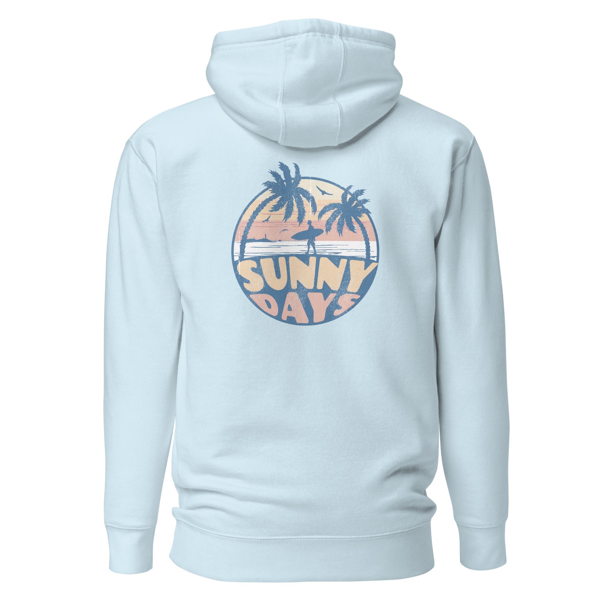 Sunny Days Surfer Series Hoodie in the color "Sky Blue" product mockup