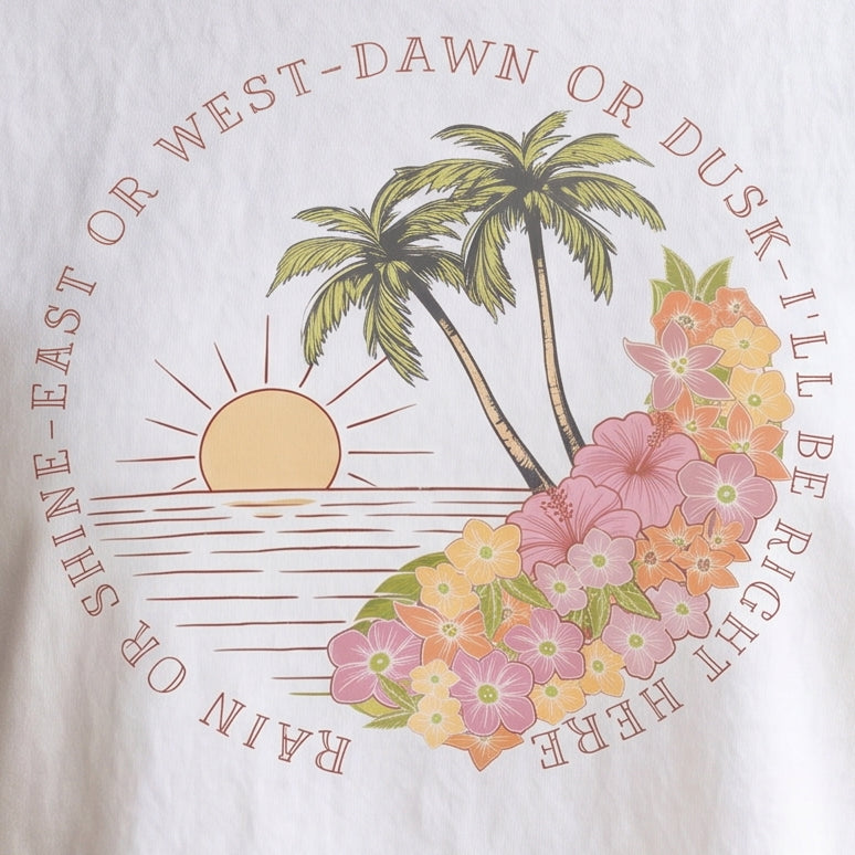 I'll Be Right Here Boxy Tee - Sunset Colors