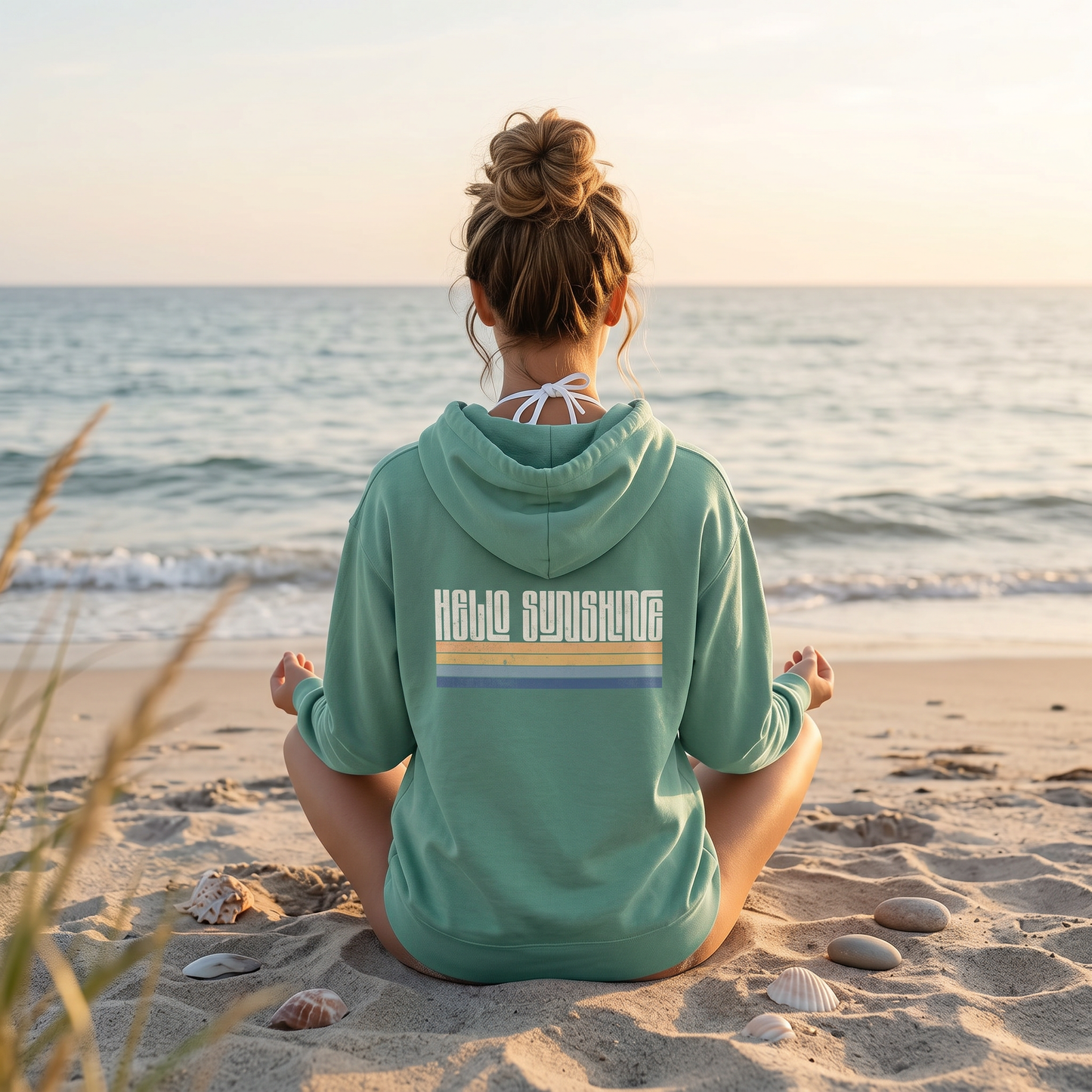 Double-Sided Garment-Dyed Hoodie – Hello Sunshine Seafoam